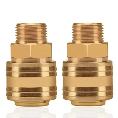 Image de 2pc raccord d&#039;air comprimé bouchon intérieur 3/8 &quot;filetage extérieur laiton AG d&#039;accouplement prise de tuyau soupape filetée