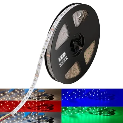 Image de Ruban LED RVB CCT RGBW CW WW Changement de couleur Multicolore 24 V 60 Autocollant avec Blanc chaud 5050 Rouleau 5 m froid