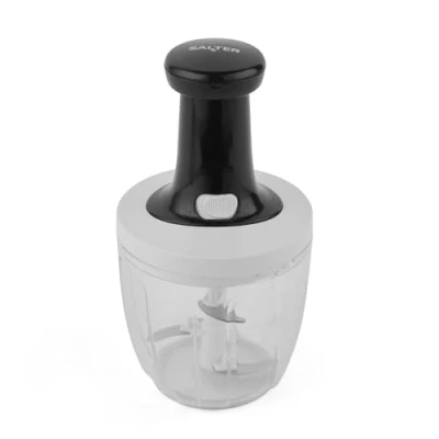 Image de Salter BW12923EU7 Presse Hachoir centrifugeuse manuelle pour oignon, poivre, hachoir, robot culinaire, ail, gingembre, herbes, piments, lame en acier inoxydable, antidérapant, facile à nettoyer