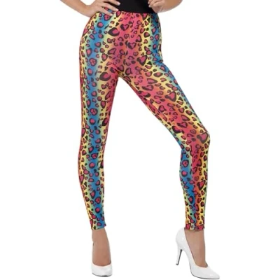 Image de Smiffys Collant fluo imprimé léopard