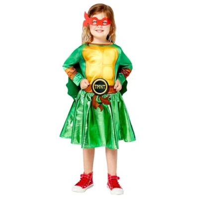 Image de amscan Déguisement de tortues ninja pour fille, jaune/vert, 8 ans