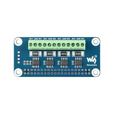 Image de Waveshare 4ch Current/Voltage/Power Monitor Hat, with Standard 40PIN GPIO Extension Header, Compatible Raspberry Pi Series Boards