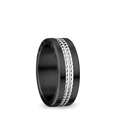Image de BERING Combinaison de Bagues Échangeables pour Femme en Noir et Argent avec le Système Unique Twist &amp; Change, Colorado