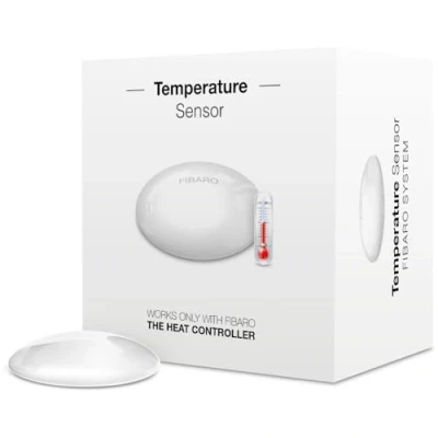 Image de Fibaro Temperature Sensor/Capteur de Température supplémentaire pour le Heat Controller, FGBRS 001 Blanc
