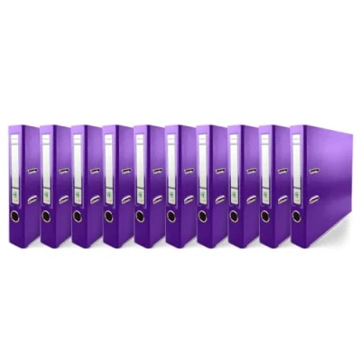 Image de Netuno 10x classeur à anneaux violet A4 mécanisme 2 5cm plastique éco d&#039;école pour documents de format levier bureau maison