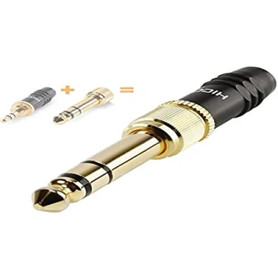 Image de Jack 3.5 mm mâle, droit Nombre total de pà&#039;les: 3noir Hicon1 pc(s)