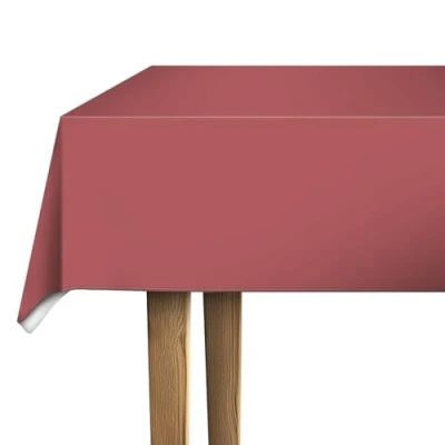 Image de d c fix nappe de table toile cirée en plastique sans PVC Minéral Rouge anti tache linge enduite pour intérieur et extérieur 140 cm x 180 rectangulaire