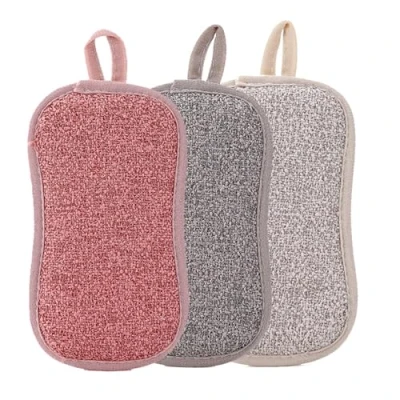 Image de Lot de 3 Éponges Double Faces Réutilisables, Eponge Vaisselle Lavables en Machine, Magique Lavable Cuisine Microfibre éponge Anti Rayure et Multi Surfaces (H)