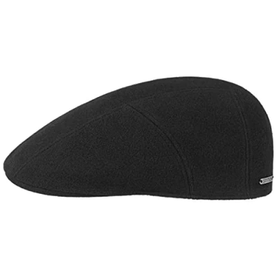 Image de STETSON Casquette avec Cachemire Reid Wool Homme Made in The EU Laine Gavroche visière, Doublure, Doublure Hiver Automne L (58 59 cm) Noir