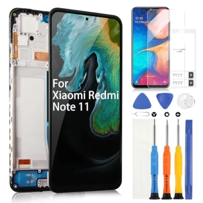 Image de OLED Display pour Xiaomi Redmi Note 11 Écran 2201117TG, 2201117TI, 2201117TY, 2201117TL Tactile Digitizer Full Assembly avec Réparation Kit(6.43&quot;, Cadre)