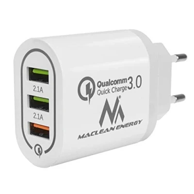 Image de Chargeur Secteur USB Universel QC 3.0 3xUSB Maclean MCE479 Blanc