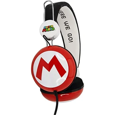 Image de OTL Technologies Casque audio TWEEN pour enfants Super Mario Icon Core (arceau rembourré, volume limité à 85 dB, design coloré, mixte), Rouge/Blanc
