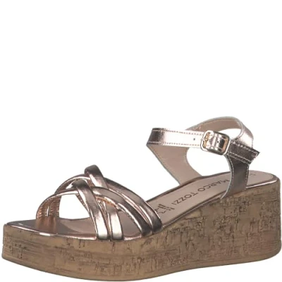 Image de MARCO TOZZI Femme Damen 2 28395 20 Sandale cale, Rose Metallic, 38 EU