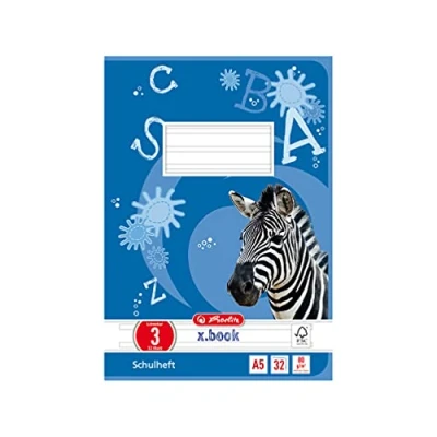 Image de Herlitz 11387107 Lot de 5 cahiers lignés sans bois Format A5 Linéature 03 Papier 80 g/m² 32 pages Blanc