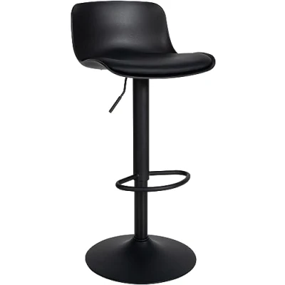 Image de CLP Tabouret de Bar Almada revêtu Similicuir I Chaise réglable en Hauteur avec Repose Pieds, Couleur:Noir