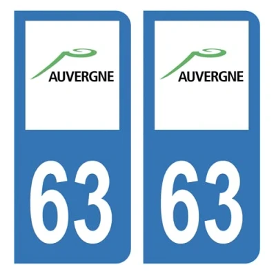 Image de HADEXIA Autocollant Stickers Plaque d&#039;immatriculation Voiture Auto département 63 PUY de Dôme Ancienne Région Auvergne