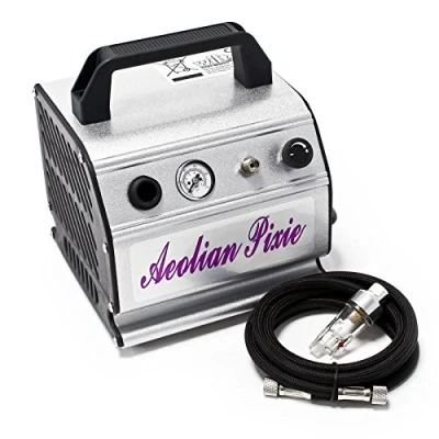 Image de Wiltec Compresseur à membrane Aérographe Airbrush AS176 Monocylindrique, portatif, silencieux 3 bar Diaphragme Sans huile Pour aérographie, modélisme, manucure, tatouage