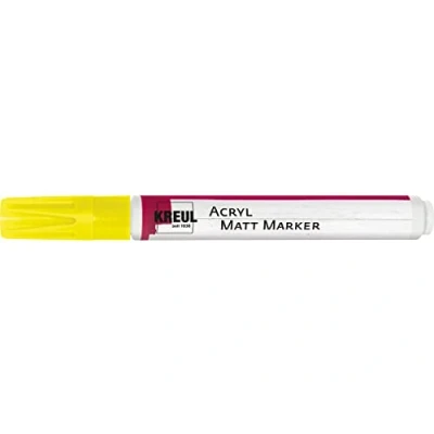 Image de Kreul 46232 Marqueur acrylique mat Medium avec pointe ogive env. 24 mm, jaune mat, peinture permanente à base d&#039;eau, pour accents en filigrane