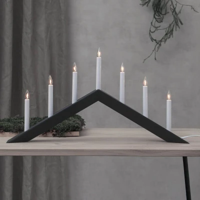 Image de STAR TRADING Chandelier Arrow, angle obtus, 7 lampes, noir