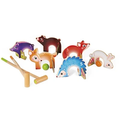 Image de Janod Gamecroquet Forest Animals Jouet en bois pour enfants, Taille: One Size, Multi coloured