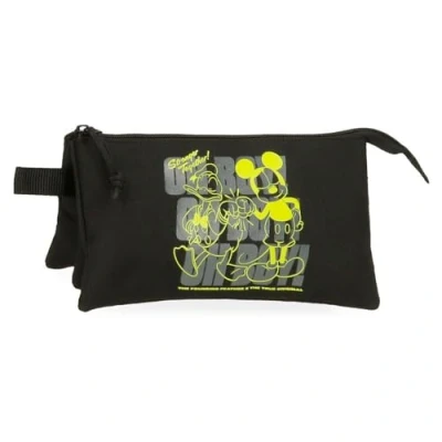 Image de Disney Trousse Scolaire, infafntile, fabriquée en Polyester, Triple Compartiment pour améliorer l&#039;organisation, Taille idéale Le Transporter dans Sac à Dos, avec poignée latérale., Oh