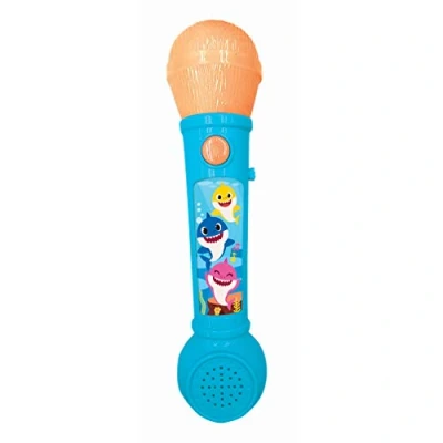 Image de Lexibook Baby Shark Microphone Enfant, Jeu Musical, Haut Parleur intégré, Effets Lumineux, mélodies de démonstrations incluses, Bleu/Orange, MIC80BS