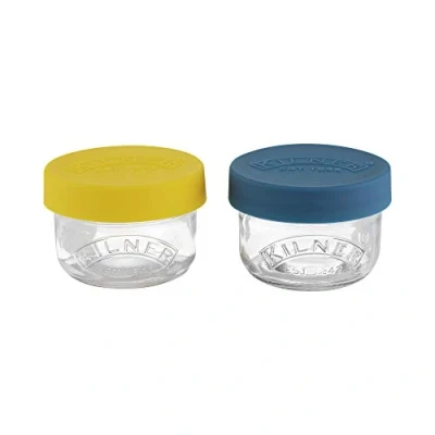 Image de Kilner Lot de 2 pots à goûter en verre 125 ml avec couvercle silicone