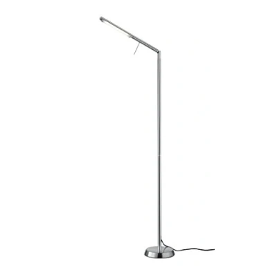 Image de TRIO, Lampadaire, Filigran incl. 1 x LED,SMD,6,0 Watt,3000K,560 Lm. Verre, Blanc, Corps: metal, Nickel mat L:18,0cm, H:162,0cm, P:52,0cm IP20,Variateur tactile