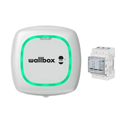 Image de Borne de Charge Solaire Wallbox Pulsar Plus Chargeur pour véhicule électrique (22 KW, 5 mètres, Type 2, Wi FI, Bluetooth, OCPP, Intérieur/extérieur) Blanc + Power Boost triphasé