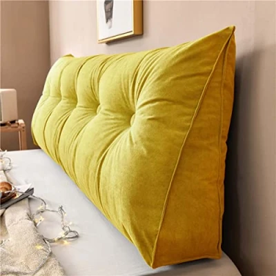 Image de Yanman Grand coussin cale triangulaire pour tête de lit, lecture, soutien lombaire, dossier taille, traversin positionnement doux, 100 x 50 20 cm