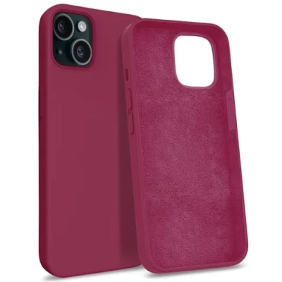 Image de MyGadget Coque Compatible avec Apple iPhone 15 Plus Case Protection Rigide Anti Choc Doublure Microfibre Bordeaux