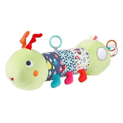 Image de Fehn COLOR Friends 055436 Rouleau d’Éveil Amusant en Forme de Chenille avec Fonctions Ludiques Pour Bébés et Tout Petits dès 0 Mois Taille 48 cm