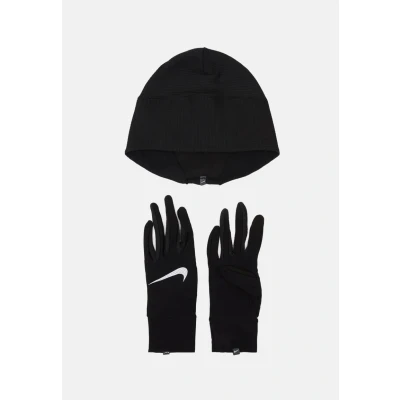 Image de Nike Performance Womens Essential Running HAT AND Glove SET Bonnet, Femme, Taille: M/L, Black/silver
