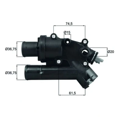 Image de MAHLE ORIGINAL TH 46 83 Thermostat d&#039;eau avec joint d&#039;étanchéite PEUGEOT: 607 Berline, 508 I 407 CITROËN: C5 III Break, 3