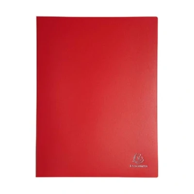 Image de Exacompta Réf. 85105E 1 Protège documents OPAK 100 pochettes grainées antireflet 200 vues pour format A4 dimensions 24 x 32 cm couverture en polypro souple couleur rouge