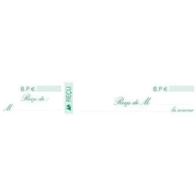 Image de Exacompta Réf. 25E Paquet de 10 carnets à souche REÇUS 50 feuillets papier chèque amagnétique 95g/m2 Clairefontaine Chaque feuillet est prédécoupé format horizontal 105 x 270 mm