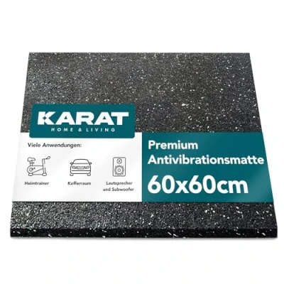 Image de KARAT tapis anti vibration 60 x cm, 2 cm d&#039;épaisseur, vibrations découpable, pour machine à laver et sèche linge, en caoutchouc, d&#039;insonorisation, caoutchouc