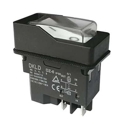 Image de TANIDA Interrupteur de Commande d&#039;alimentation DKLD DZ 6 220 V, à Bouton Poussoir électromagnétique étanche for Hachoir jonction 15 A 4 Broches IP55 Blanc, Noir