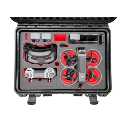 Image de MC CASES® Mallette pour DJI Avata 2 Fly More Combo Imperméable, résistante aux chocs, Goggles 3, RC Motion 3 &amp; FPV Télécommande accessoires, fabriquée en Allemagne, Noir ,