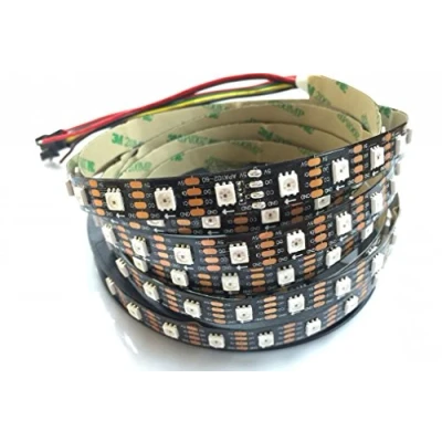 Image de Bande lumineuse LED 16,4 ft 5 m 60 pixels/M PCB noir non étanche IP20 APA102