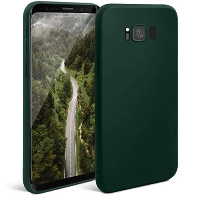 Image de Moozy Minimalist Series Coque en silicone pour Samsung S8, Vert nuit Finition mate fine et souple TPU Neuf