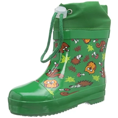 Image de Playshoes Bottes En Caoutchouc Doublées Hautes De pluie Mixte Enfant, Animaux La Forêt Vert, 22 EU