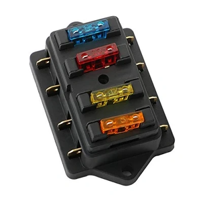 Image de FULARR Premium 4 Way Car Blade Fuse Box, Universal Standard Holder, with 10Pcs Free Fuse, for Car, Boat, Marine, Trike 12V / 24V