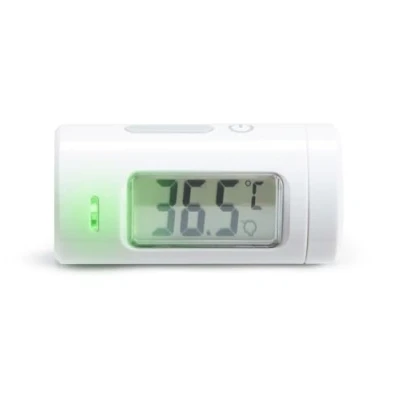 Image de Munchkin Thermomètre Infrarouge Sans Contact pour Bébé Écran LCD à Bouton Unique, Compact et Pratique les Voyages Mesure de la Température Corporelle Enfants avec Alerte Fièvre