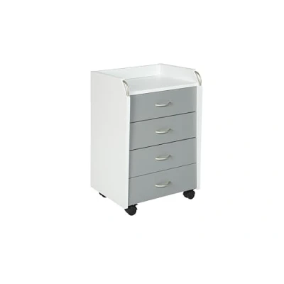 Image de Inter Link Caisson à roulettes avec tiroirs de bureau sur pied Armoire Commode 4 Blanc et Gris Printi
