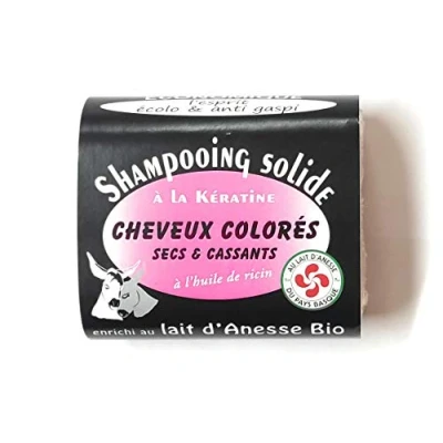 Image de Shampooing solide BIO Cheveux colorés secs et cassants à la Kératine enrichi au lait d&#039;Anesse