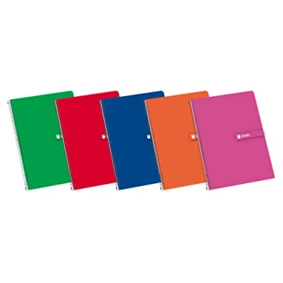 Image de Enri Carnets Folio (A4), couverture rigide, 80 feuilles quadrillées 4x4, assortiment aléatoire, 1 unité