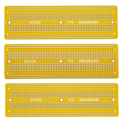 Image de EPLZON 3 pièces 6.8&quot; x 2.05&quot; Electronic Project Prototypable PCB Board Kit Compatible avec le projet de circuit soudage DIY Prototype Board,Jaune