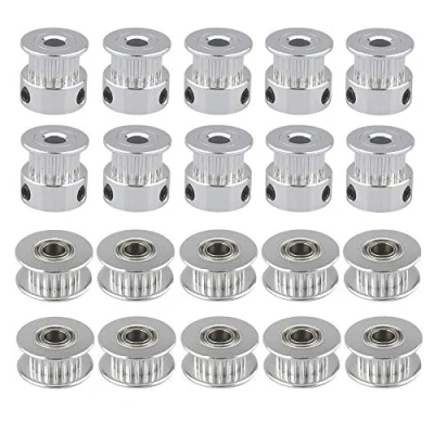 Image de FULARR® 20Pcs Prime Aluminium GT2 Poulie 20 Dents 5mm Alésage: 10Pcs Distribution Courroie + Idler. pour 3D Imprimante 6mm Largeur