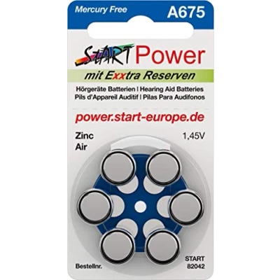 Image de START 60 Piles pour appareils auditifs Type A675 1,45 V 550 mAh PR44, 82041